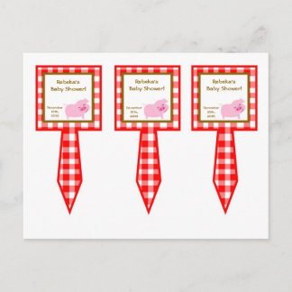 3 Cup Cake Picks Red Stall Farm Tiere Einladungspostkarte
