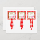 3 Cup Cake Picks Red Stall Farm Tiere Einladungspostkarte (Vorne/Hinten)