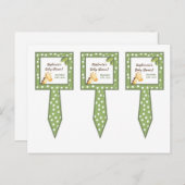 3 Cup Cake Picks Safari Jungle Giraffe Grün Einladungspostkarte (Vorne/Hinten)