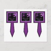 3 Cup Cake Picks Sweet 16 Lila Lilac Black Party Einladungspostkarte (Vorderseite)