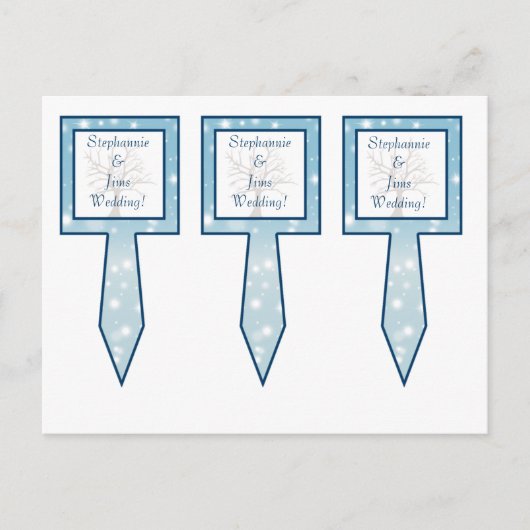 3 Cup Cake Picks Twinkling Schnee / Bare Tree Postkarte (Vorderseite)