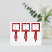 3 Cup Cake Picks Weihnachten Rote Schneeflocken (Stehend Vorderseite)