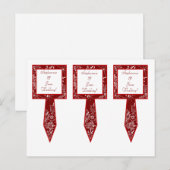 3 Cup Cake Picks Weihnachten Rote Schneeflocken (Vorne/Hinten)