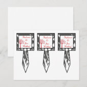 3 Cup Cake Picks Winter Grau/Roter Baum Postkarte (Vorne/Hinten)