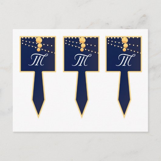 3 Cup Kuchen Picks Papier Laternen auf blaues Chin Postkarte (Vorderseite)