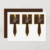 3 Cup Kuchen Picks Papier Laternen auf braunen Chi Postkarte (Vorne/Hinten)