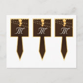 3 Cup Kuchen Picks Papier Laternen auf braunen Chi Postkarte (Vorderseite)