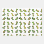 3 Cute Dinosaur Pattern Birthday Wrapping Paper Se Geschenkpapier Set (Vorderseite 3)