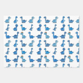 3 Cute Dinosaur Pattern Birthday Wrapping Paper Se Geschenkpapier Set (Vorderseite 2)