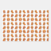 3 Cute Dinosaur Pattern Birthday Wrapping Paper Se Geschenkpapier Set (Vorderseite)