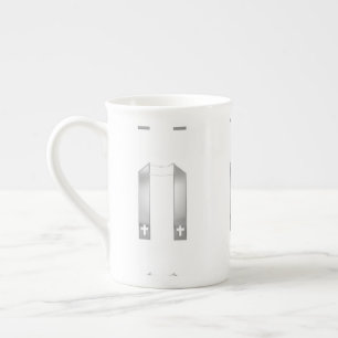 3-D Aussehen Silver Priest's Stole Porzellantasse