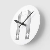 3-D Aussehen Silver Priest's Stole Runde Wanduhr (Winkel)