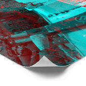 3-D Bild der Mars Landschaft Neugierde Landrover Poster (Ecke)