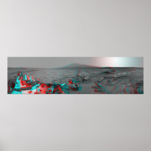3-D Bild der Mars-Landschaftsneugier Geländewagen Poster