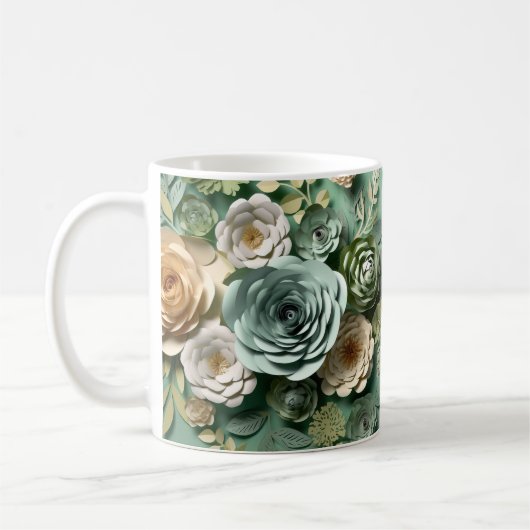 3 D Blume der grünen Seite Kaffeetasse (Links)
