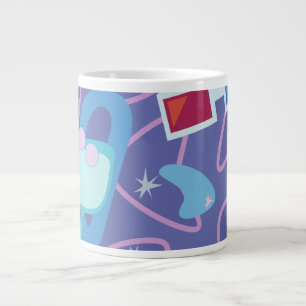 3-D-Brille Fifties Bumerang-Muster Jumbo-Tasse