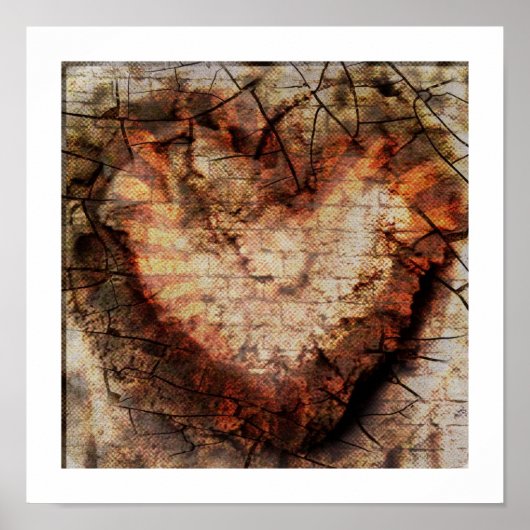 3-D Burnt Heart in Sand Poster (Vorne)