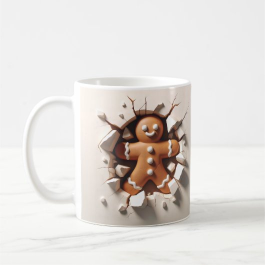 3 D Christmas Gingerbrei Man Kaffeetasse (Links)