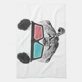 3-D Gläser des Vintagen Pandas Geschirrtuch (Vertikal)