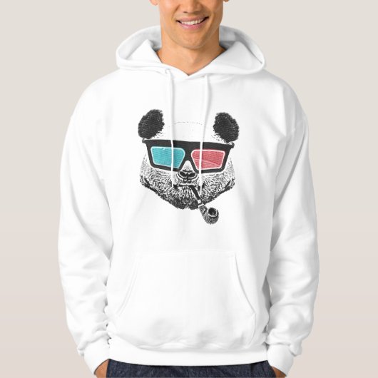 3-D Gläser des Vintagen Pandas Hoodie (Vorderseite)