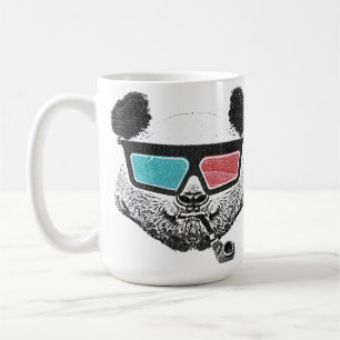 3-D Gläser des Vintagen Pandas Kaffeetasse