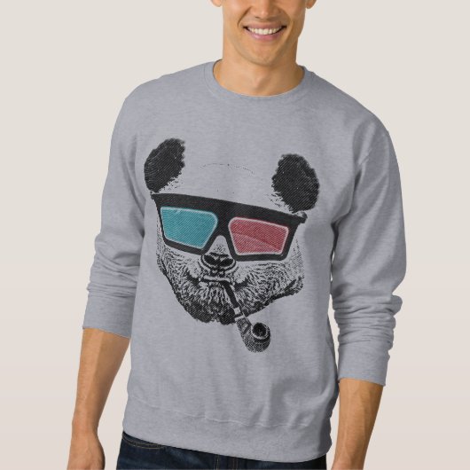 3-D Gläser des Vintagen Pandas Sweatshirt (Vorderseite)
