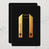 "3-D" goldene liturgische Stola-Einladung Einladung (Vorne/Hinten)
