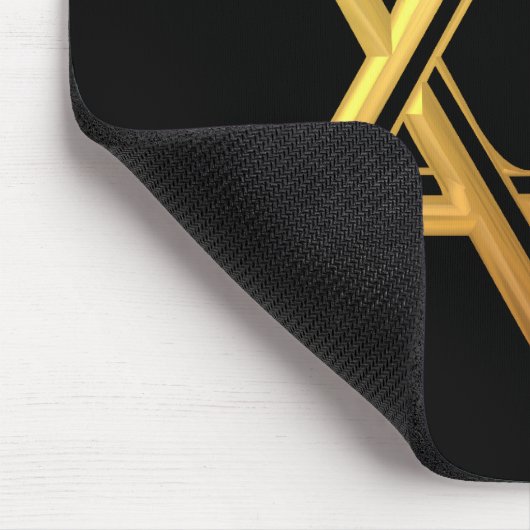 "3-D" goldener Davidsstern Mousepad (Ecke)
