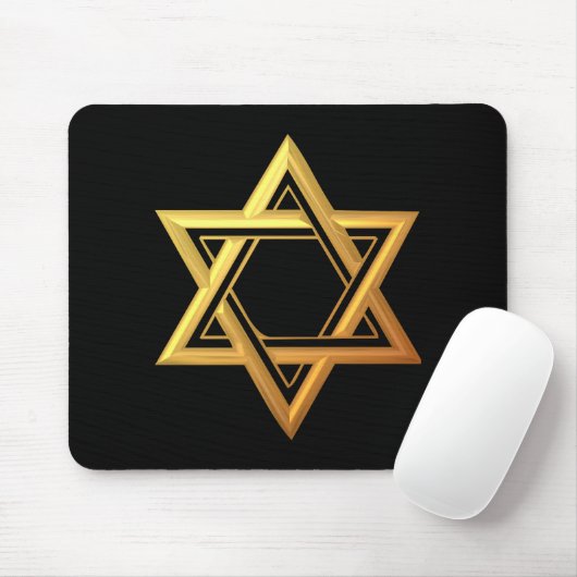 "3-D" goldener Davidsstern Mousepad (Mit Mouse)