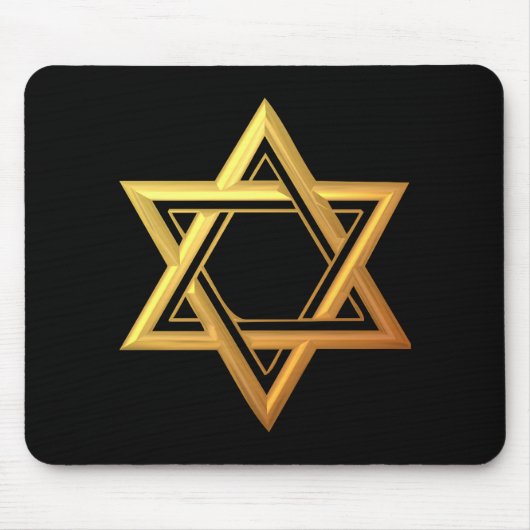 "3-D" goldener Davidsstern Mousepad (Vorne)