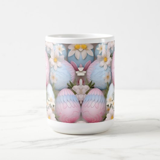 3-D Happy Easter Eggs Keramik Tasse (Mittel)