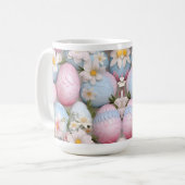 3-D Happy Easter Eggs Keramik Tasse (Vorderseite Links)