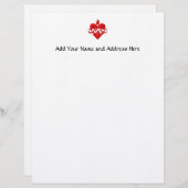 "3-D" Heiliges Herz Jesu Briefbogen (Vorne/Hinten)