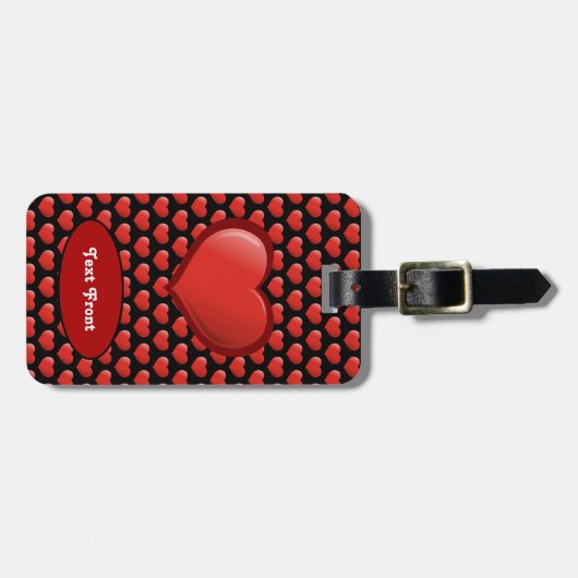 3-D-Herz-Symbol Gepäckanhänger (Vorderseite horizontal)