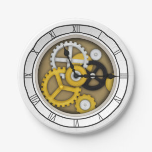 3-D Illusion Clock Art mit sichtbarer Arbeit Pappteller