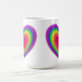 3-d Lagen Herz in Regenbogenfarben Kaffeetasse (Mittel)