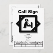 3-D Look Ham Icon QSL    CardAnpassen! Postkarte (Vorne/Hinten)