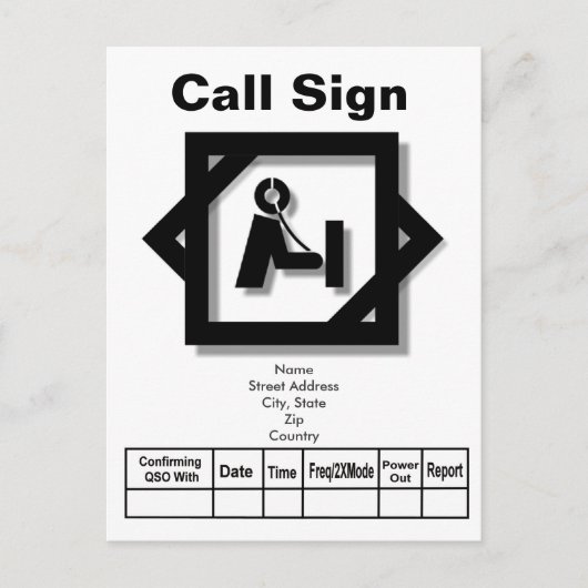 3-D Look Ham Icon QSL    CardAnpassen! Postkarte (Vorderseite)