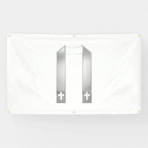 3-D Look Silver Priest’s Stole Banner