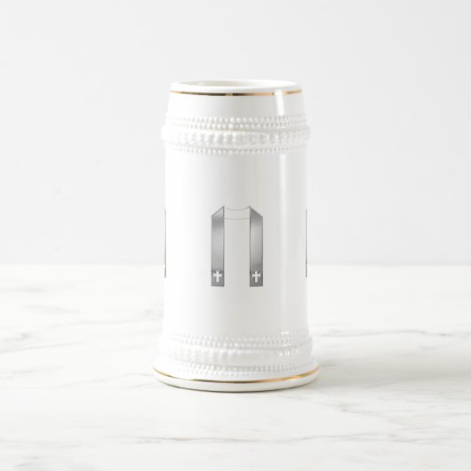 3-D Look Silver Priest’s Stole Bierglas (Mittel)