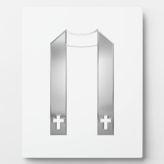 3-D Look Silver Priest’s Stole Fotoplatte (Vorderseite)