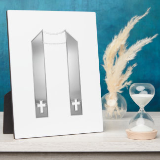 3-D Look Silver Priest’s Stole Fotoplatte