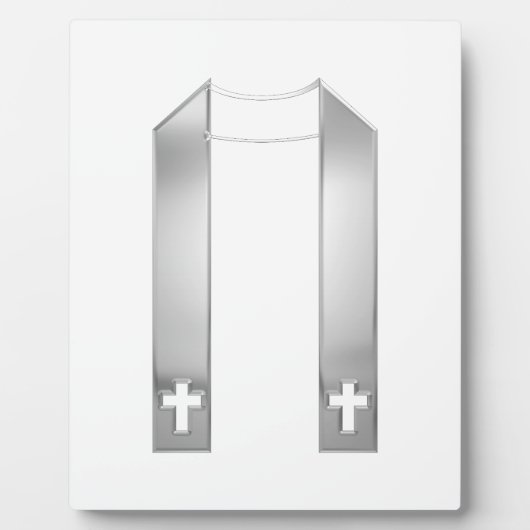 3-D Look Silver Priest’s Stole Fotoplatte (Vorderseite)