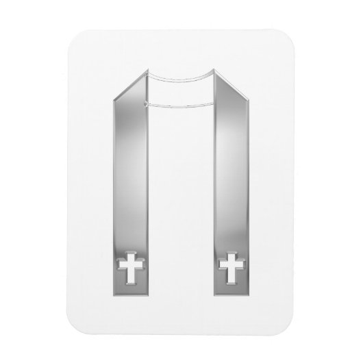 3-D Look Silver Priest’s Stole Magnet (Vertikal)