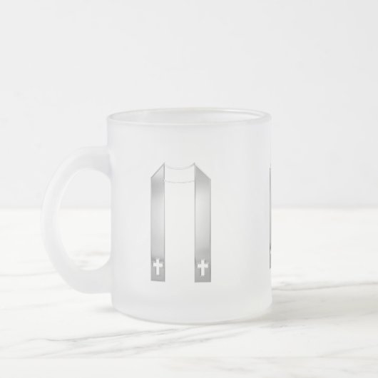 3-D Look Silver Priest’s Stole Mattglastasse (Links)