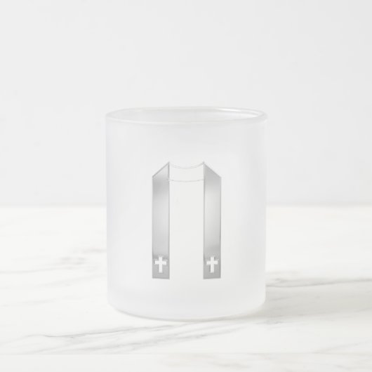 3-D Look Silver Priest’s Stole Mattglastasse (Mittel)