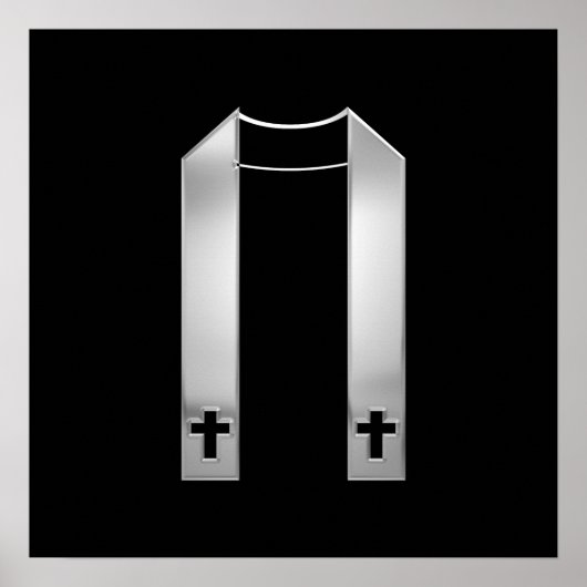 3-D Look Silver Priest’s Stole Poster (Vorne)