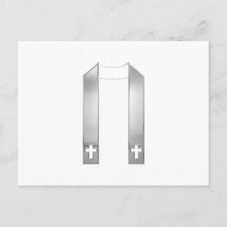 3-D Look Silver Priest’s Stole Postkarte