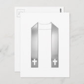 3-D Look Silver Priest’s Stole Postkarte (Vorne/Hinten)