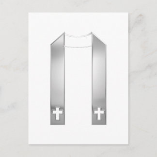 3-D Look Silver Priest’s Stole Postkarte